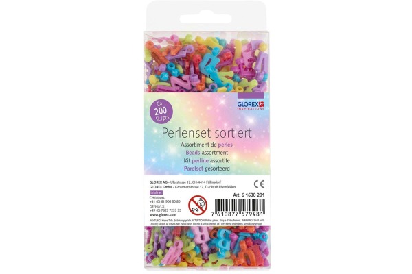 GLOREX Buchstabenperlen 61630201 Satte-Töne 200 Stück