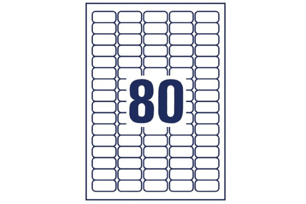 AVERY ZW. Mini Etiketten weiss L7632-25 2000 Stk./25 Blatt