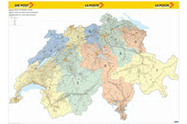 KÜMMERLY Postleitzahlenkarte 325990101 138,6x99,6cm 1:2600000