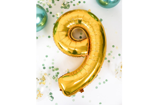 I AM CREA Folienballon Zahl 9 85cm 1000-1054 gold