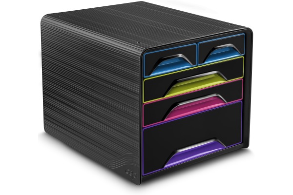 CEP Schubladenbox Smoove Gloss 7-213 5 Schubladen schwarz/bunt