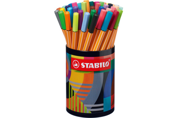 STABILO Fineliner Point 88 Arty 0.4mm 88/45-2-2 Metalletui,rund 45 Stück