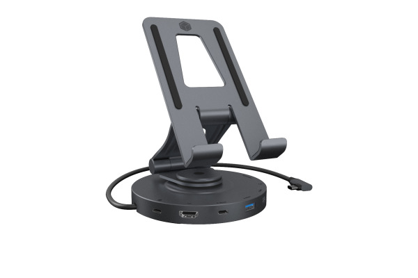 ICY BOX Swivel stand & DockingStation IB-TH100D USB-C, HDMI, USB-A,