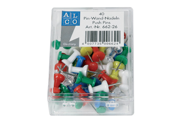 ALCO Pinwand-Nadeln 662-10 weiss 40 Stück