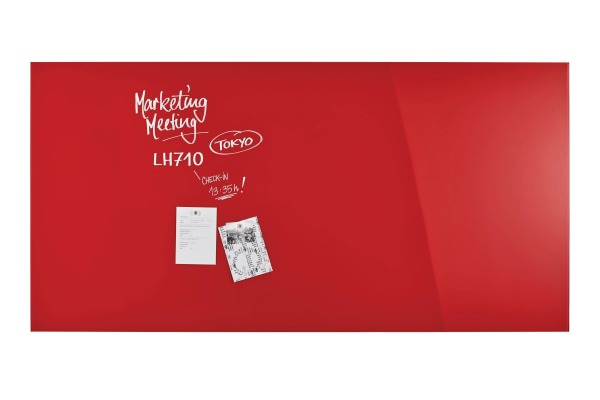 MAGNETOP. Design-Glasboard 2000x1000mm 13409006 rot, magnetisch