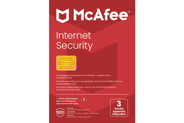 MCAFEE Internet Security MIS21MNR3 3 Devices (Code in a box)