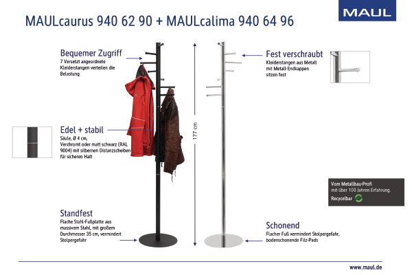 MAUL Garderobenständer MAULcalima 9406496 silber