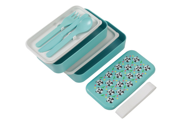 I-DRINK Lunchbox Pandastic ID7006 mit Trennwand und Besteck