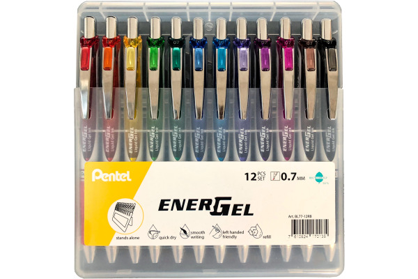 PENTEL Rollerball EnerGel 0.7mm BL77-12RB Rainbow Set 12 Stück