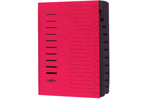 PAGNA Ordnungsmappe A4 24122-01 rot 12 Fächer
