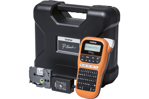 PTOUCH Gerät inkl. PT-E110VP Koffer, Adapter und Band