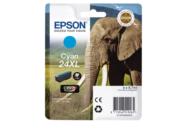 EPSON Tintenpatrone 24XL cyan T243240 XP 750/850 500 Seiten