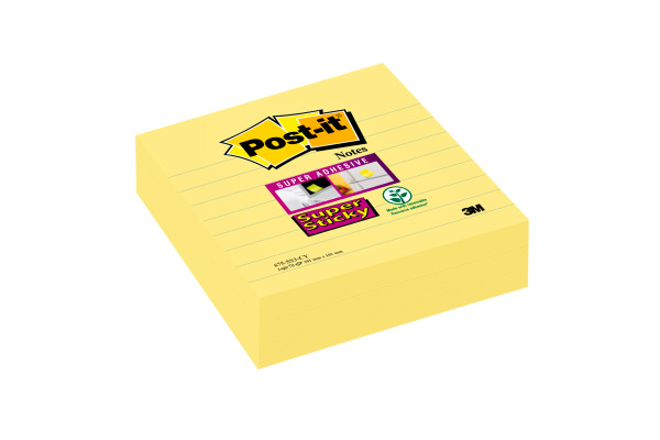 POST-IT Super Sticky XL Notes 675-3SSCY 101x101mm, 70 Blatt 3 Stück