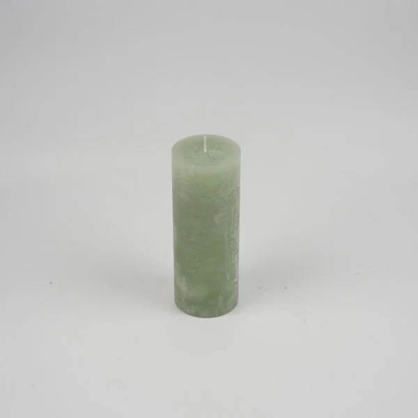 Zylinderkerze 6.8x18cm Raureif Minzgrün - Unifarben Durchgefärbte Kerzen aus 100% Paraffin