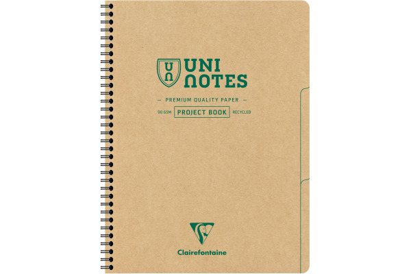 CLAIREFON Collegeblock Uni Notes A4+ 9863C braun, liniert 80 Blatt