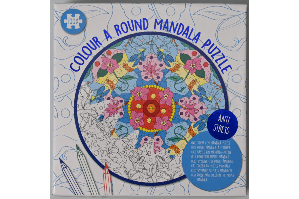 ROOST Mandala-Puzzle rund Flower PU91 rund, assortiert 25x25cm