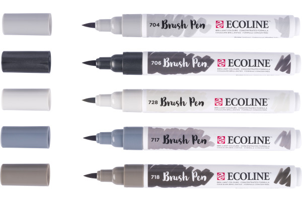 TALENS Ecoline Brush Pen Set 11509937 grey 5 Stück