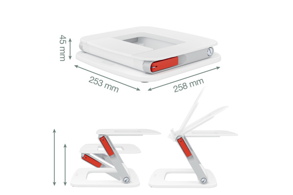 LEITZ Laptopständer Ergo 13-15zoll 642400-01 weiss Multi-Winkel