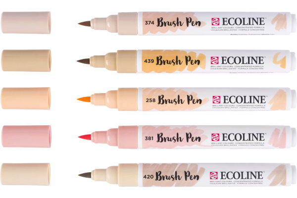 TALENS Ecoline Brush Pen Set 11509941 beige-rosa 5 Stück