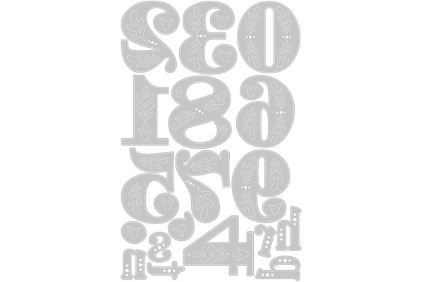 SIZZIX Stanzformen 666723 Folk Numbers 18 Stück
