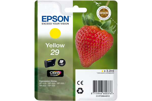 EPSON Tintenpatrone 29 yellow T298440 XP-235/335/435 180 Seiten