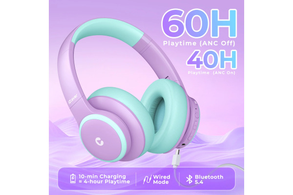 ICLEVER Active Noise Cancel Headphones C17-2083N BTH26, BT, 60h, purple-green