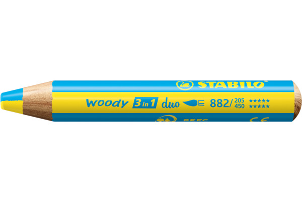 STABILO Farbstift Woody 3 in 1 2/205-405 Duo, gelb/blau