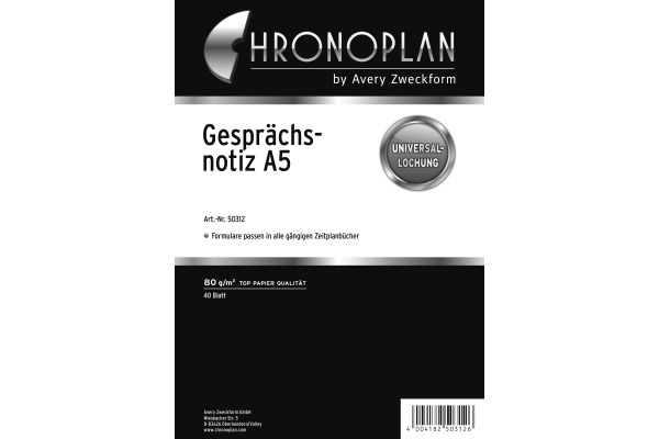CHRONOPLA Gesprächsnotizen A5 50312Z.24 40 Blatt