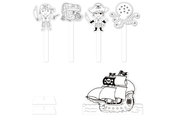 I AM CREA Puppenspiel 4087.545 Pirat, Papier, 5tlg.
