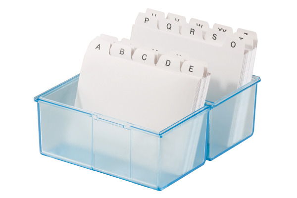 HAN Karteibox A7 977-64 transl.-blau für 300 Karten