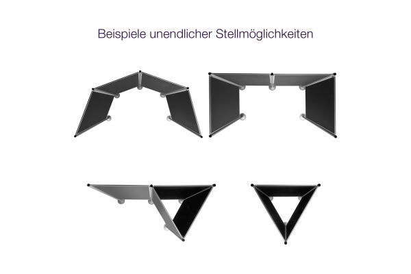 MAGNETOP. Präsentationswand 4-teilig 1101004 Filz grau 5185x1800mm