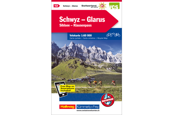 KÜMMERLY Velokarte 259024126 Schwyz-Glarus-Klausen 1:60'000