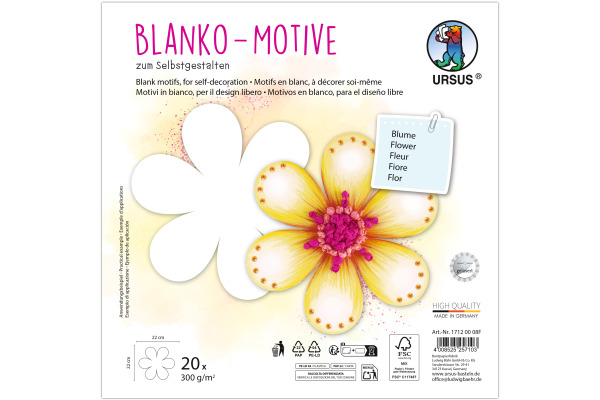 URSUS Blanko Motive 23x23cm 17120008F Blume 20 Blatt