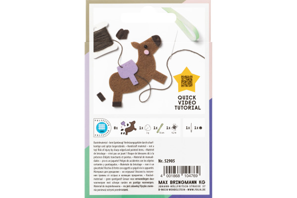 FOLIA Mini Filzinies 52905 Pferd 11-teilig