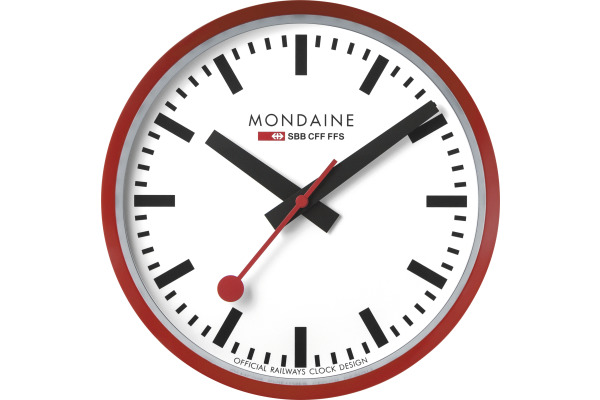 MONDAINE Wanduhr 250mm A990.11SB rot/weiss