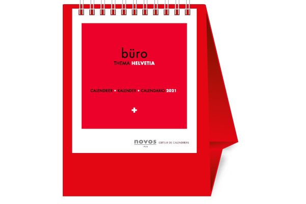NOVOS Tischkalender Helvetia 2027 501012 1M/1S rot ML 11.5x14cm