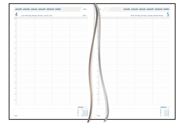 AURORA Agenda Florence Maestro 2026 4115Z 1T/1S schwarz ML 21.5x29.5cm