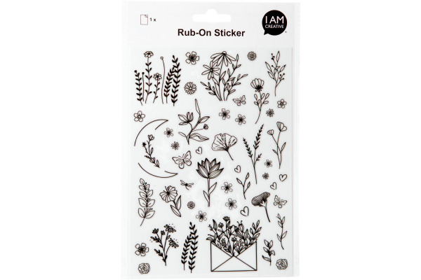 I AM CREA Rub on Sticker A5 4010.58 Blumen