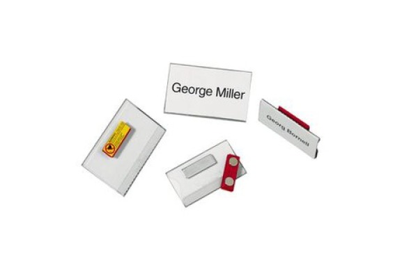 DURABLE Namensschild mit Magnet 811619 transp., PVC, 40x75mm 25 Stk.
