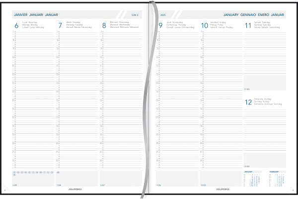 AURORA Agenda Florence PAW 2026 2715Z 1W/2S schwarz ML 21x27cm