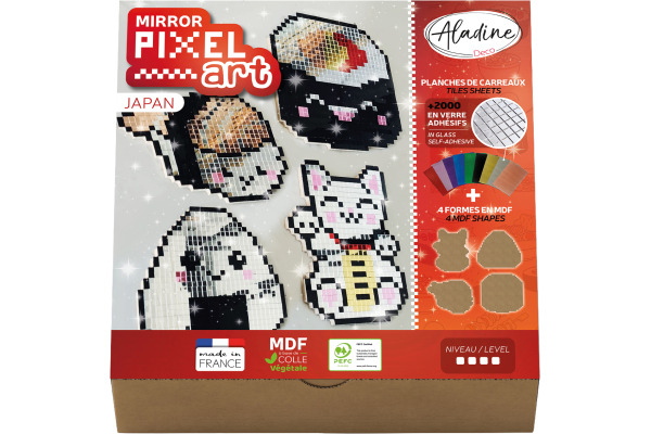 ALADINE Pixel Art Set Japan 85626 Spiegel-Mosaik 4 Stück