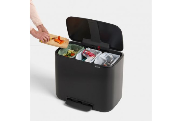 BRABANTIA Treteimer BO 121104 3x11 L schwarz matt