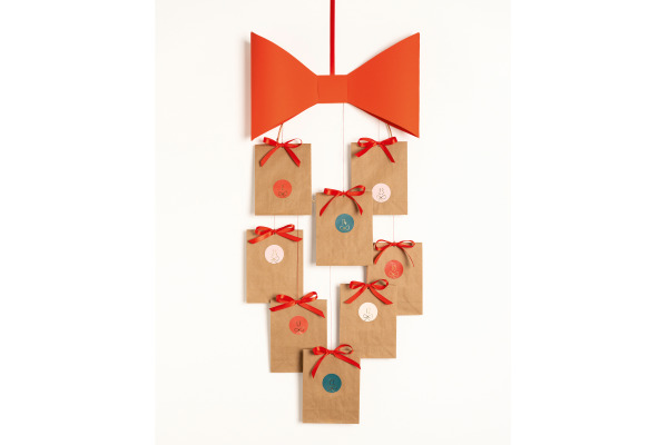 FOLIA Adventskalendersticker 9x14cm 15492 Round Bows 4 Blatt