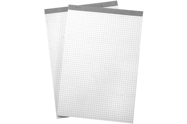 BÜROLINE Büroblock weiss A6 572003 kariert,4mm, 65g 2x100 Blatt
