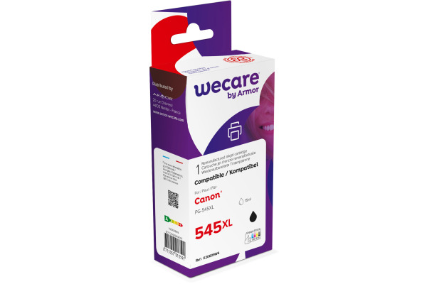 WECARE Tinte XL rebuilt schwarz PG-545XLB zu Canon PIXMA MG 2450 15ml