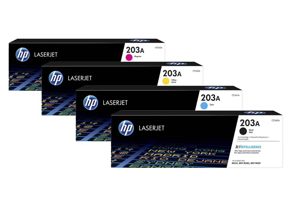 Original HP 203A / CF540A SET Multipack / Set mit allen vier Farben