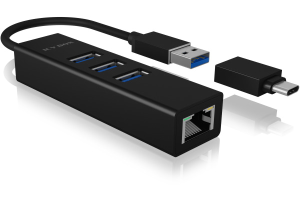 ICY BOX USB Hub & Gigabit Eth. LAN IBHUB1419 3x USB-A