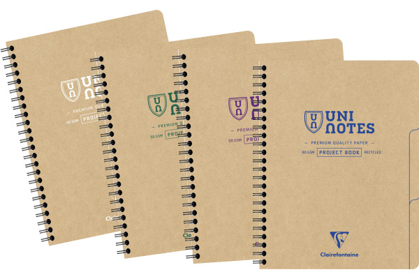 CLAIREFON Collegeblock Uni Notes A5+ 9860C braun, kariert 80 Blatt
