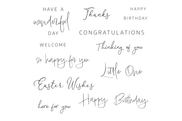 SIZZIX Stempel 666519 Daily Sentiments  13 Stück