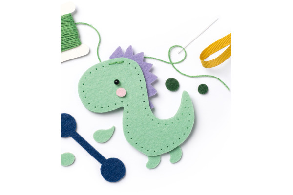 FOLIA Mini Filzinies 52903 Dinosaurier 12-teilig